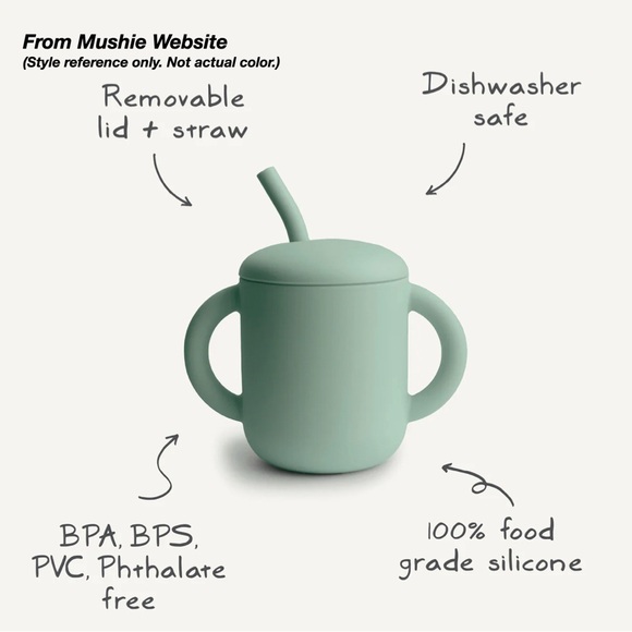GUC: 3 MUSHIE SILICONE TRAINING CUPS IN LILAC, NATURAL AND TRADEWINDS BLUE (O/S) - Picture 3 of 13